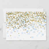 Invitation Oh mon Dieu ! Baby shower Garçon Blue & Gold Confe (Dos)