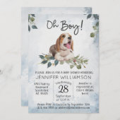 Invitation Oh mon Dieu ! Beagle Chiot Baby shower d'aquarelle (Devant / Derrière)