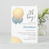 Invitation Oh mon dieu ! Bébé ballon est invité pour bientôt (Debout devant)