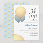 Invitation Oh mon dieu ! Bébé ballon est invité pour bientôt (Devant / Derrière)