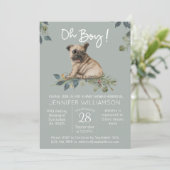 Invitation Oh mon Dieu ! Carlin Chien Chien Chien Baby shower (Debout devant)