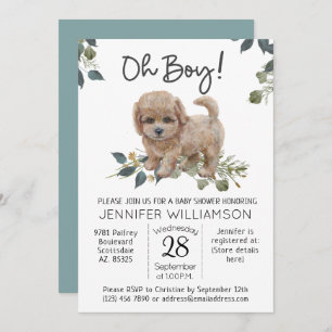 Invitation Oh mon Dieu ! Chien Baby shower Labradoodle