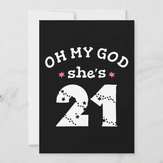 Invitation Oh mon dieu elle a 21 ans (Devant)
