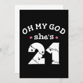 Invitation Oh mon dieu elle a 21 ans (Devant / Derrière)