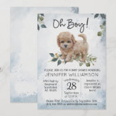 Invitation Oh mon Dieu ! Labradoodle Baby shower d'aquarelle  (Devant / Derrière)