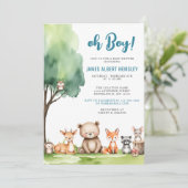 Invitation Oh mon Dieu ! Le Baby shower des animaux des bois (Debout devant)