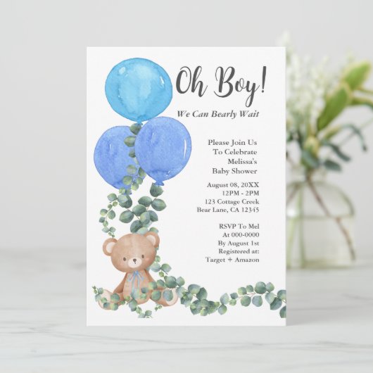 Invitation Oh Mon Dieu, on peut attendre le Baby shower (Debout devant)