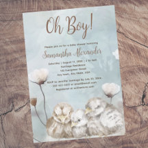 Oh mon garçon ! baby shower d'aquarelle bleu