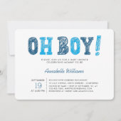 Invitation Oh mon garçon | Baby shower Garçon moderne (Devant)