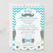 Invitation Oh mon garçon Chevron Mustache baby shower invitat (Devant)