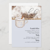 Invitation Oh mon garçon Chocolat chaud Bébé rustique Il fait (Devant / Derrière)