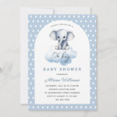 Invitation Oh mon garçon | Joli Baby shower moderne Elephant  (Devant)