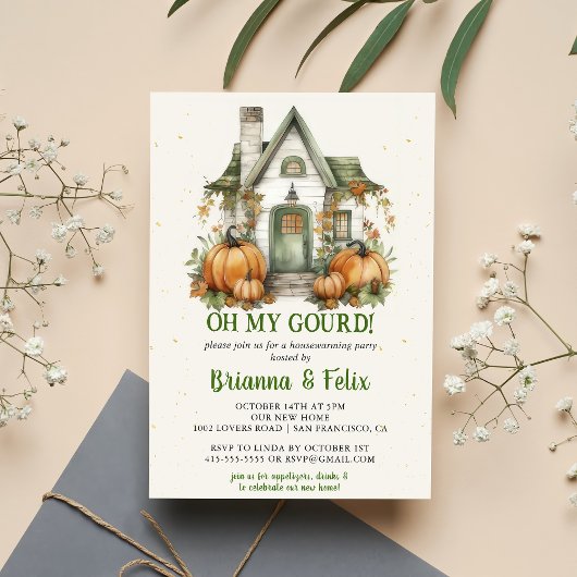 Invitation Oh Mon Gourd ! Parti d'Halloween chaud