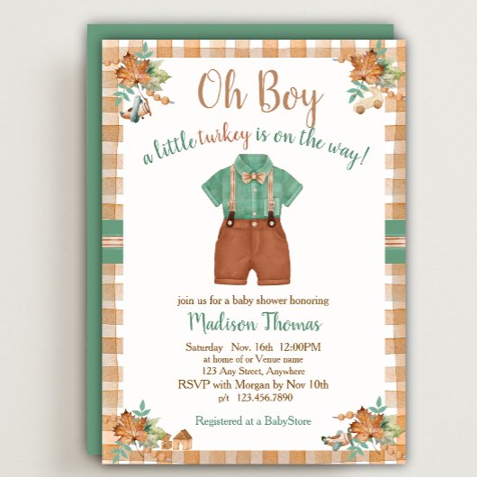 Invitation Oh mon petit Baby shower de Turquie