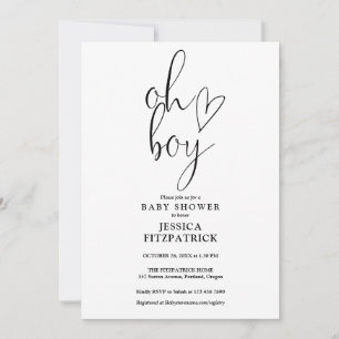 Invitation Oh Mon Petit Coeur Beau Script Tout En Un Baby sho