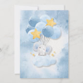 Invitation Oh mon petit éléphant Eucalyptus Baby shower de ba (Dos)