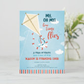 Invitation Oh My Time Flies Kite Summer Boy Premier anniversa (Debout devant)