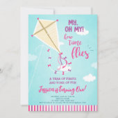 Invitation Oh My Time Flies Kite Summer Girl Premier annivers (Devant)