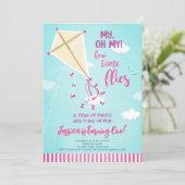 Invitation Oh My Time Flies Kite Summer Girl Premier annivers (Debout devant)