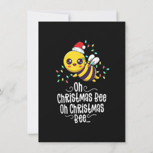 Invitation Oh Noël Abeille Xmas Famille Vacances Kawaii Maman