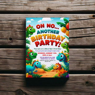Invitation Oh non ! Un autre Dinosaure Thématique fête d'anni