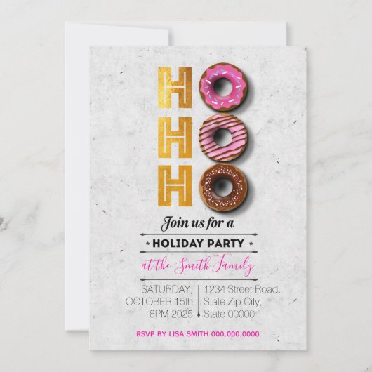 Invitation Oh ! Oh ! Oh ! Fête des Donuts (Devant)