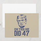 Invitation Oh Oui Il A Fait 47 Trump 2024 (Devant / Derrière)