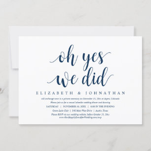 Invitation Oh oui, nous l'avons fait, dîner de mariage en fui