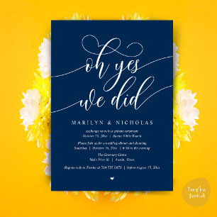 Invitation Oh oui, nous l'avons fait, dîner de mariage en fui