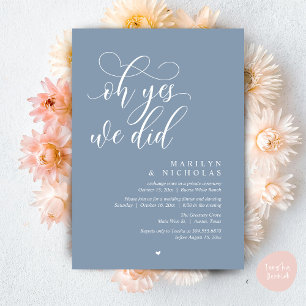 Invitation Oh oui, nous l'avons fait, dîner de mariage en fui
