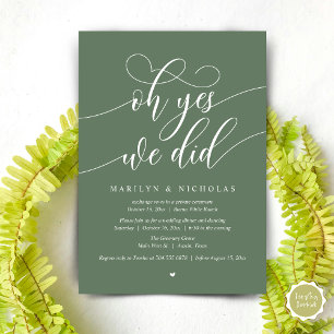Invitation Oh oui, nous l'avons fait, dîner de mariage en fui