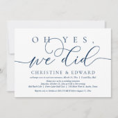 Invitation Oh Oui, Nous L'Avons Fait, Dîner Romantique Mariag (Devant)