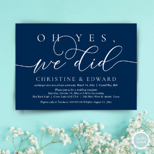 Invitation Oh Oui, Nous L'Avons Fait, Dîner Romantique Mariag