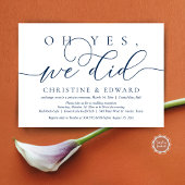 Invitation Oh Oui, Nous L'Avons Fait, Dîner Romantique Mariag