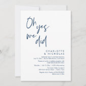 Invitation Oh Oui, Nous L'Avons Fait, Mariage Dinner Party Ca (Devant)