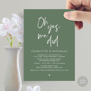 Invitation Oh Oui, Nous L'Avons Fait, Mariage Dinner Party Ca
