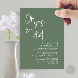 Invitation Oh Oui, Nous L'Avons Fait, Mariage Dinner Party Ca