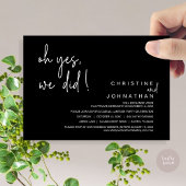 Invitation Oh Oui, Nous L'Avons Fait, Mariage Elopement, Noir