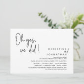 Invitation Oh oui, nous l'avons fait, Mariage Fuite en amoure (Debout devant)