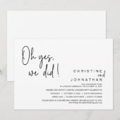 Invitation Oh oui, nous l'avons fait, Mariage Fuite en amoure (Devant / Derrière)