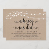 Invitation Oh oui, nous l'avons fait, Mariage Fuite en Elopem (Devant / Derrière)