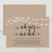 Invitation Oh oui, nous l'avons fait, Mariage Fuite Party (Devant / Derrière)