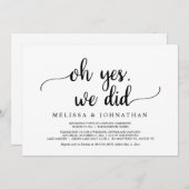 Invitation Oh oui, nous l'avons fait, mariage rustique et fui (Devant / Derrière)