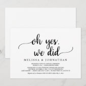 Invitation Oh Oui, Nous L'avons Fait, Mariage Rustique Fuite  (Devant / Derrière)