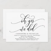 Invitation Oh Oui, Nous L'Avons Fait, Réception De Mariage Ro (Devant / Derrière)