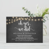 Invitation Oh oui, nous l'avons fait, Rustic Mariage Elopemen (Debout devant)