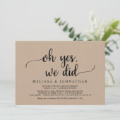 Invitation Oh Oui, Nous L'Avons Fait, Rustic Mariage Elopemen (Debout devant)