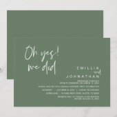 Invitation Oh Oui, On L'A Fait, Dîner Mariage Elopement (Devant / Derrière)