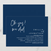 Invitation Oh Oui, On L'A Fait, Dîner Mariage Elopement (Devant / Derrière)