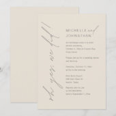 Invitation Oh Oui, On L'A Fait, Dîner Mariage Elopement (Devant / Derrière)